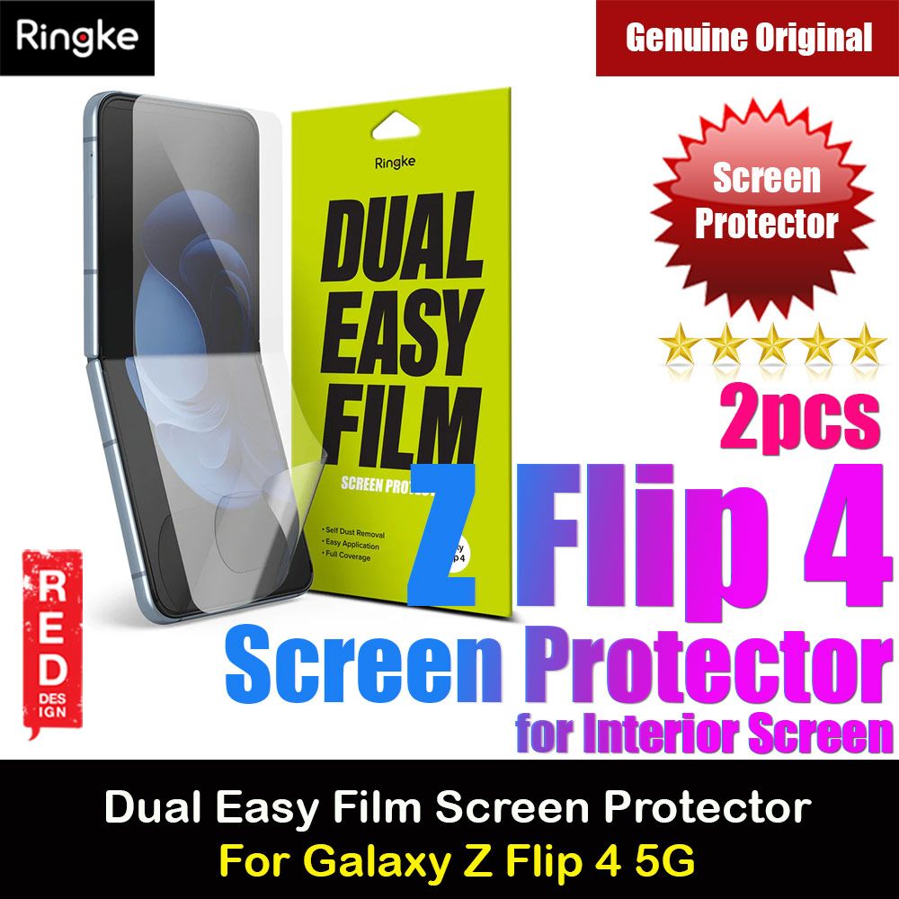 Ringke Screen Protector Dual Easy Film Interior Screen Protector for Samsung Galaxy Z Flip 4 (2pcs Pack)