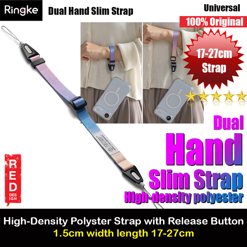 Ringke High density polyester Dual Hand Strap for Perfect for daily use traveling hiking smartphone Jisulife Portable Handheld Fan Strap (Aurora)