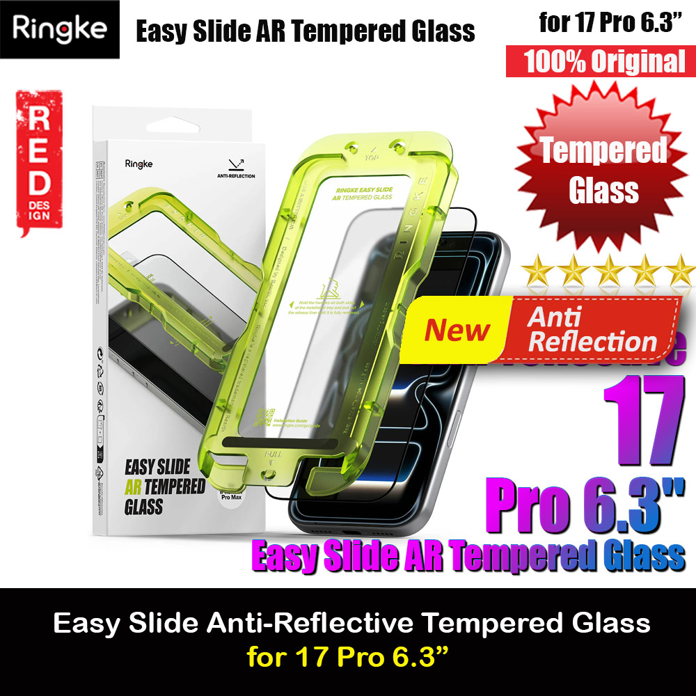 Ringke Easy Slide Tempered Glass Screen Protector for iPhone 17 Pro Max 6.3 (Anti Reflection)