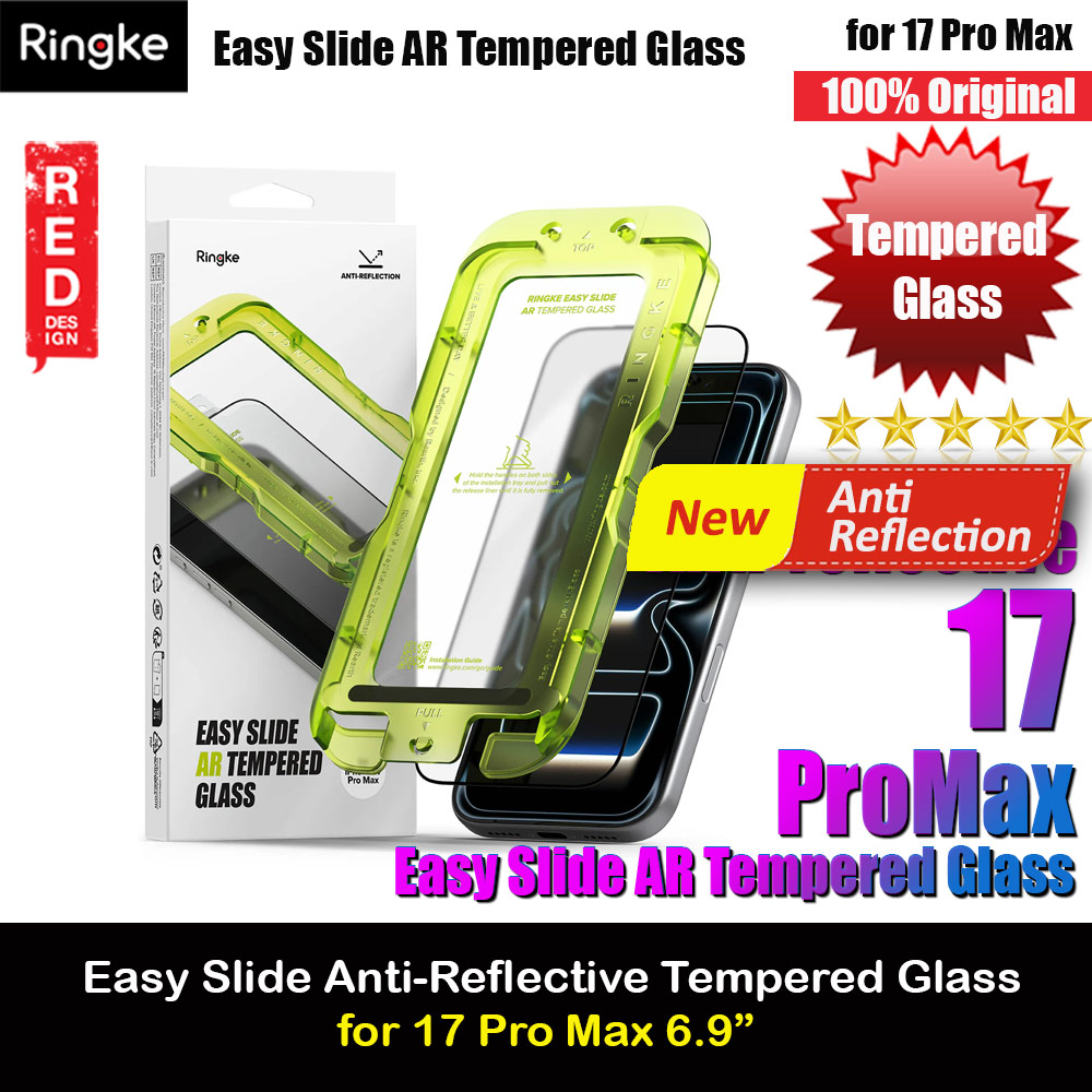 Ringke Easy Slide Tempered Glass Screen Protector for iPhone 17 Pro Max 6.9 (Anti Reflection)