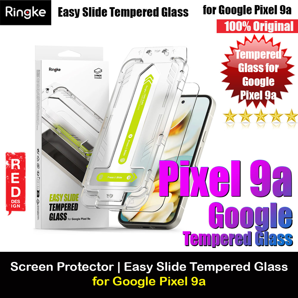Ringke Easy Slide Tempered Glass Screen Protector for Google Pixel 9a (Clear) 2pcs