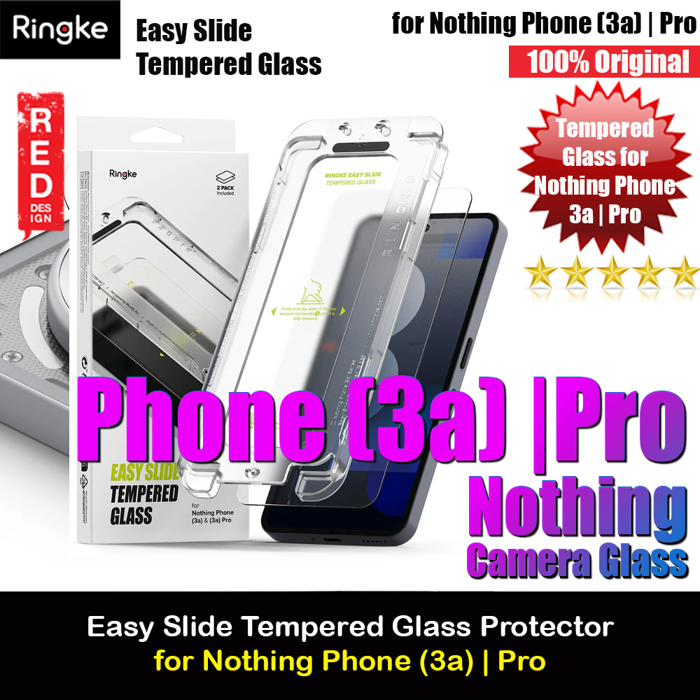 Ringke Easy Slide Tempered Glass Screen Protector for Nothing Phone 3a | Pro (Clear) 2pcs