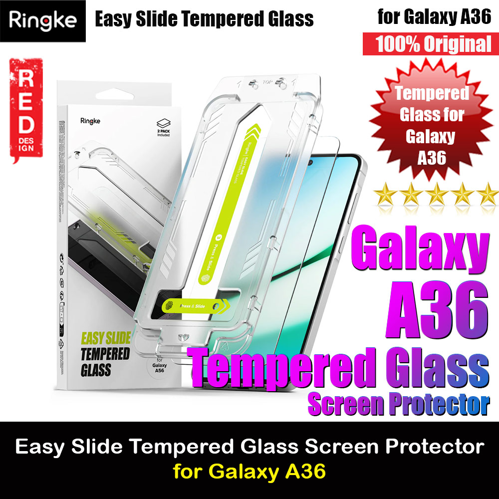 Ringke Easy Slide Tempered Glass Screen Protector for Samsung Galaxy A36 (Clear) 2pcs