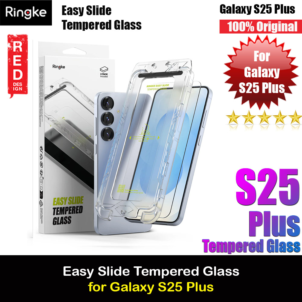 Ringke Easy Slide Tempered Glass Screen Protector for Samsung Galaxy S25 Plus (Clear) 2pcs