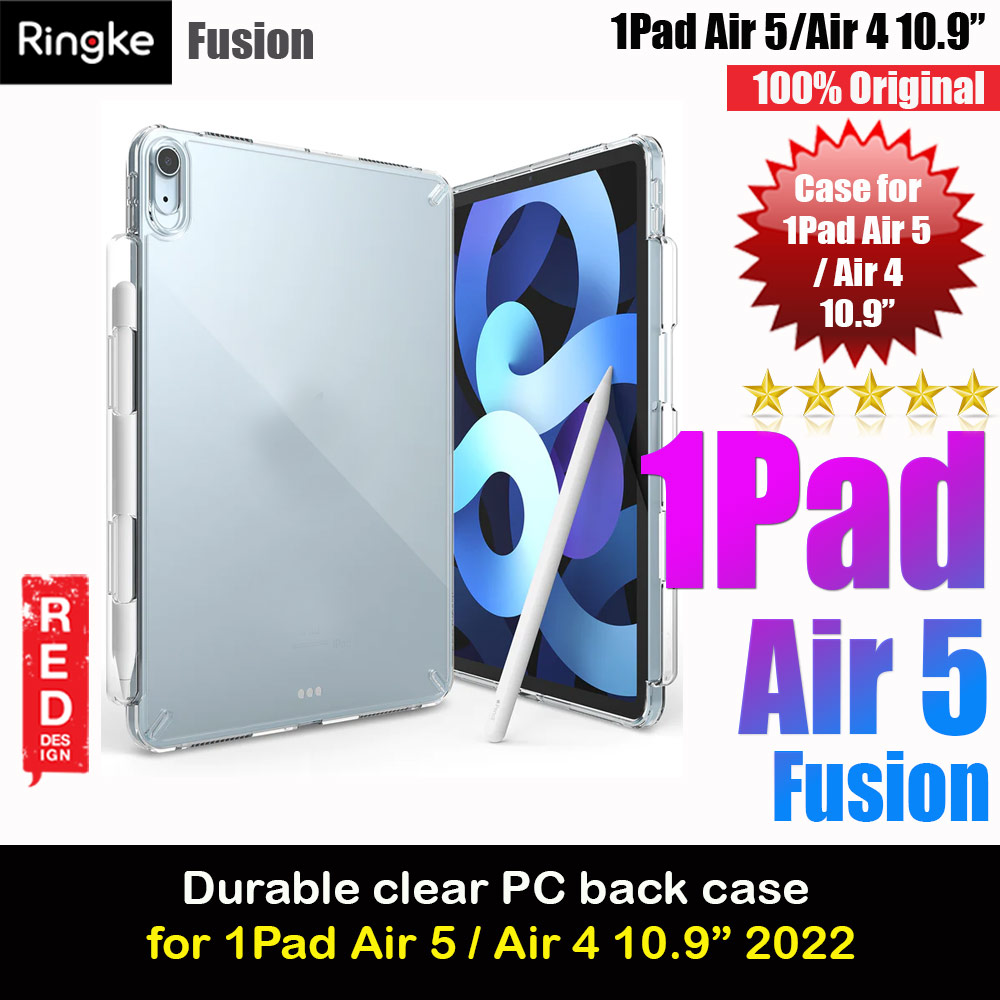 Ringke Fusion Clear Back Cover Case with Pencil Holder for iPad Air 5 2022 iPad Air 4 10.9 (Clear)