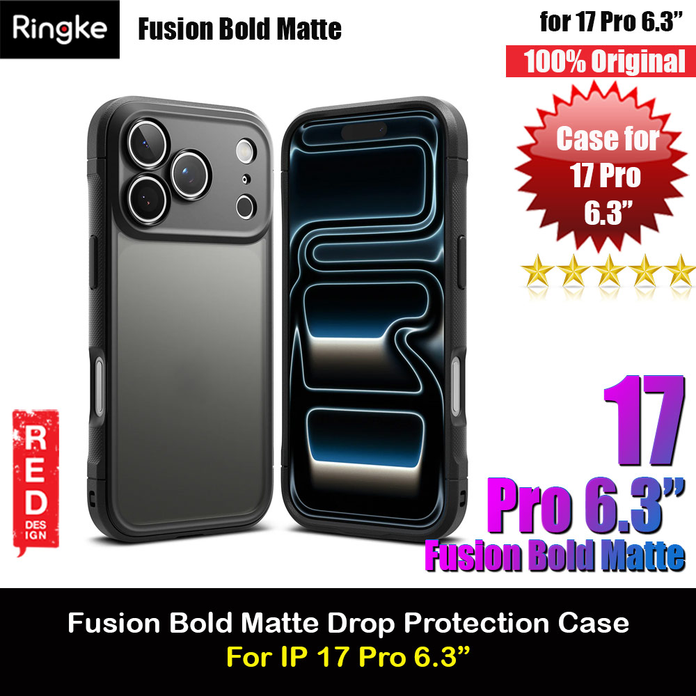 Ringke Fusion Bold Anti Finger Print Anti Slip Drop Protection Case for iPhone 17 Pro 6.3 (Matte Black)