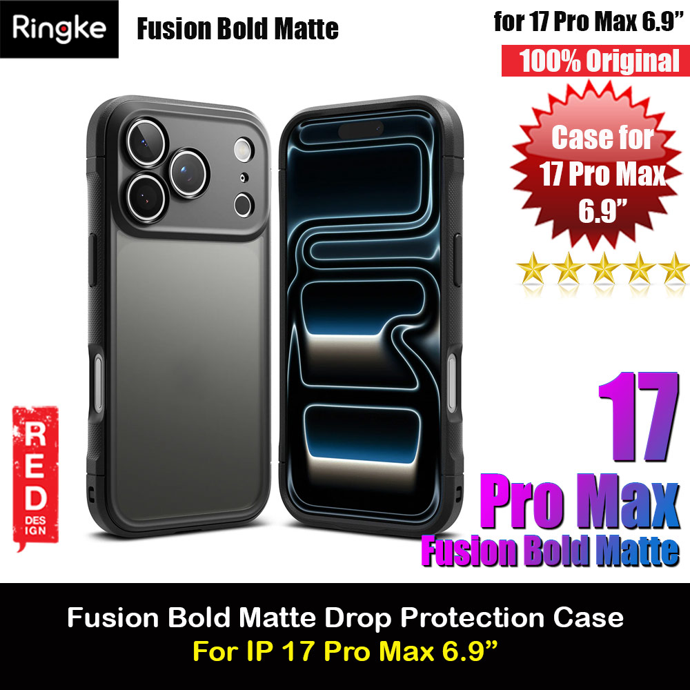 Ringke Fusion Bold Anti Finger Print Anti Slip Drop Protection Case for iPhone 17 Pro Max 6.9 (Matte Black)