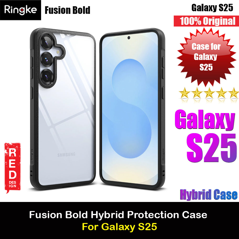 Ringke Fusion Bold Transparent Protection Case for Samsung Galaxy S25 (Black)