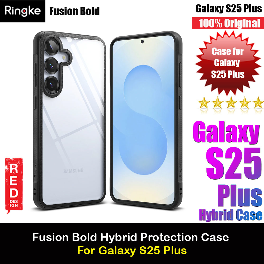 Ringke Fusion Bold Transparent Protection Case for Samsung Galaxy S25 Plus (Black)