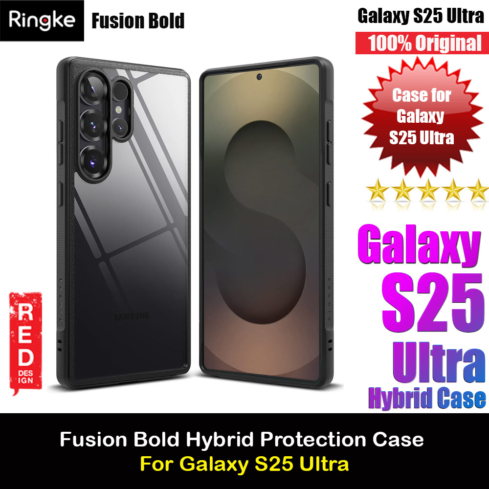 Ringke Fusion Bold Transparent Protection Case for Samsung Galaxy S25 Ultra (Black)