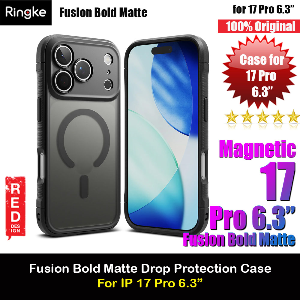 Ringke Fusion Bold Magnetic Anti Finger Print Anti Slip Drop Protection Case for iPhone 17 Pro 6.3 (Matte Black)