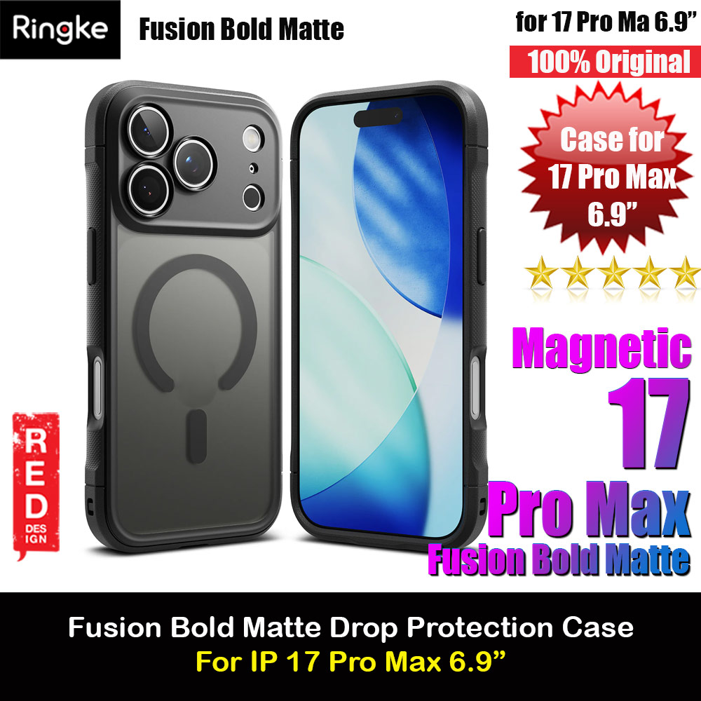 Ringke Fusion Bold Magnetic Anti Finger Print Anti Slip Drop Protection Case for iPhone 17 Pro Max 6.9 (Matte Black)