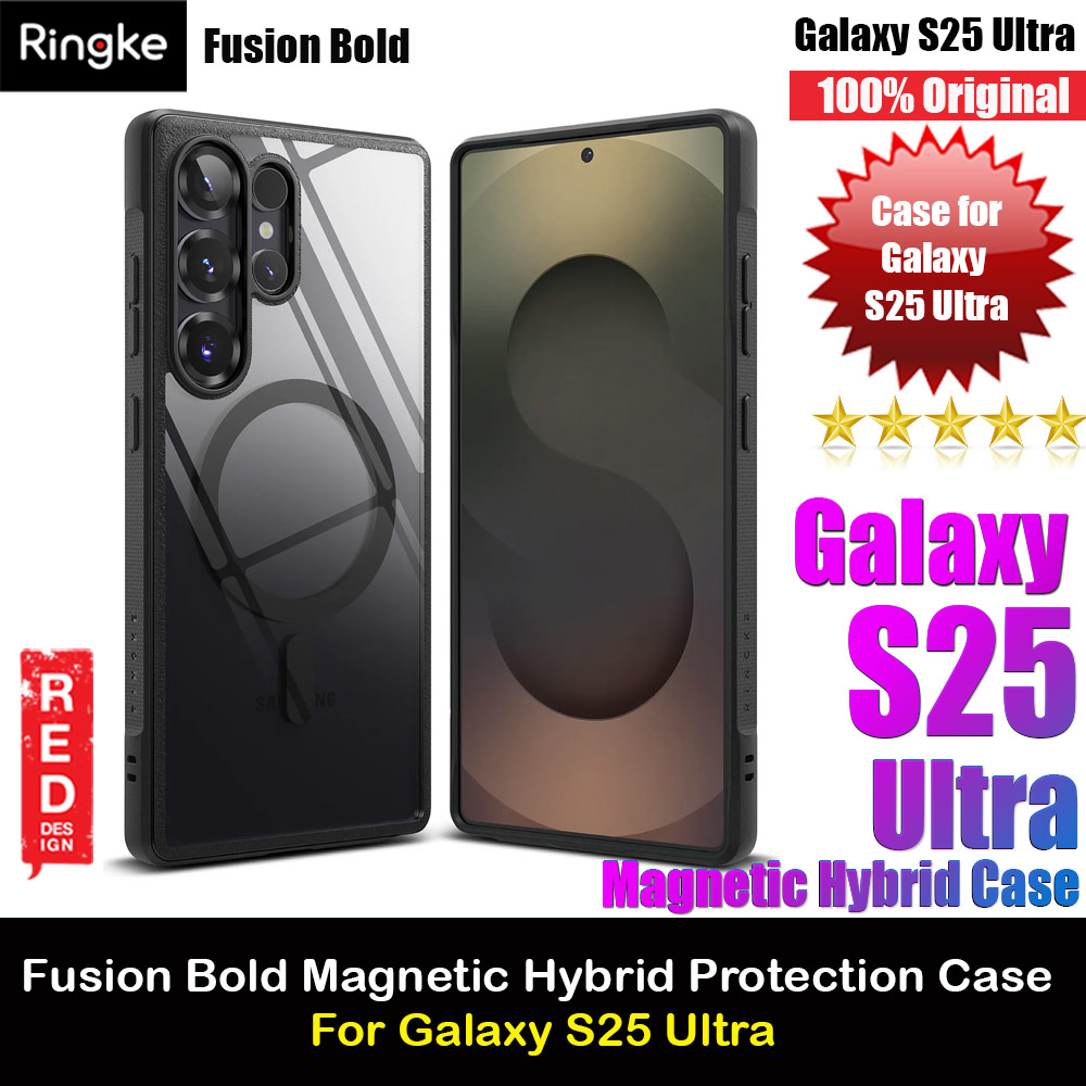 Ringke Fusion Bold Magnetic Transparent Protection Case for Samsung Galaxy S25 Ultra (Black)