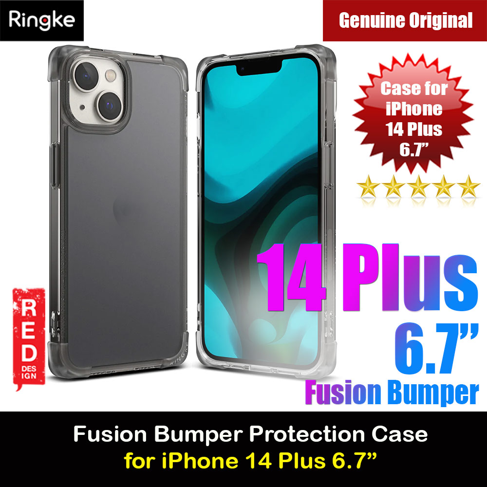Ringke Fusion Bumper Corner Edge Drop Protection Case for iPhone 14 Plus 6.7 (Matte Smoke Black)