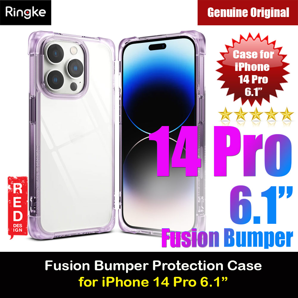 Ringke Fusion Bumper Corner Edge Drop Protection Case for iPhone 14 Pro 6.1 (Clear Purple)