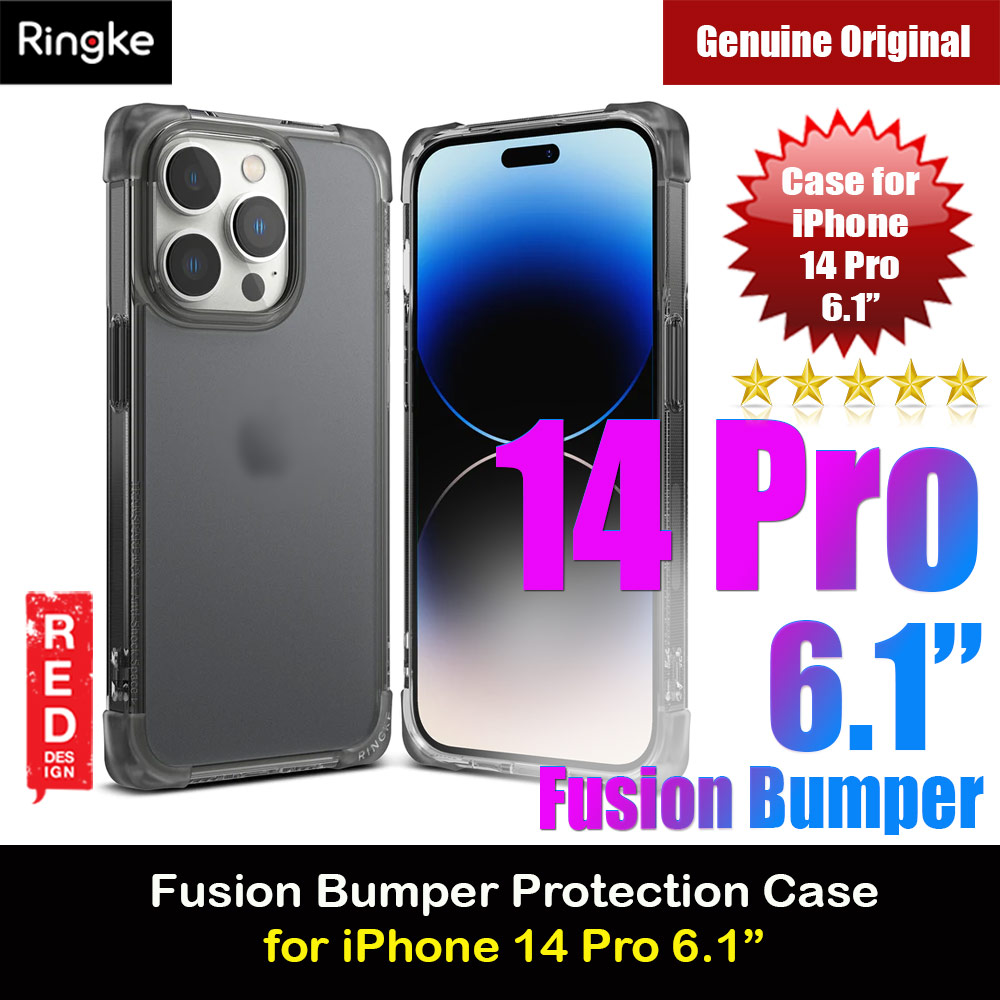 Ringke Fusion Bumper Corner Edge Drop Protection Case for iPhone 14 Pro 6.1 (Matte Smoke Black)