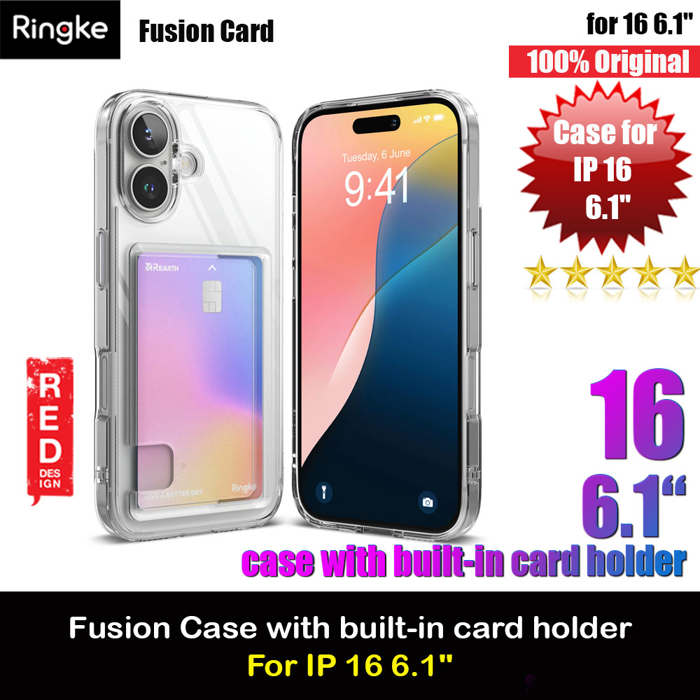 Ringke Fusion Card Drop Protection Case for  iPhone 16 6.1 (Clear)