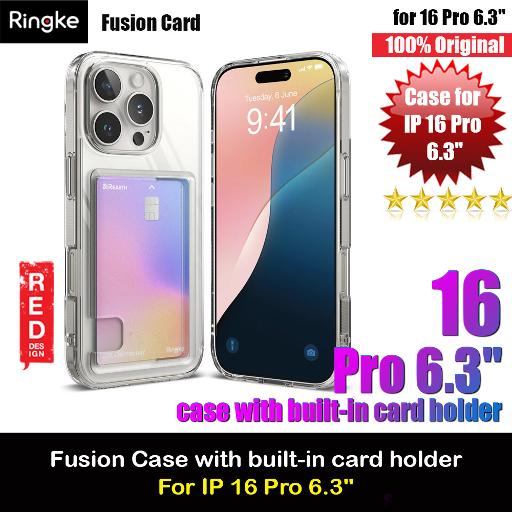 Ringke Fusion Card Drop Protection Case for  iPhone 16 Pro 6.3 (Clear)