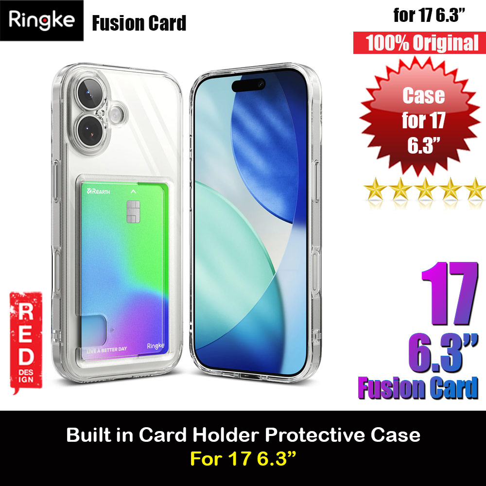 Ringke Fusion Card Holder Drop Protection Case for iPhone 17 6.3 (Clear)