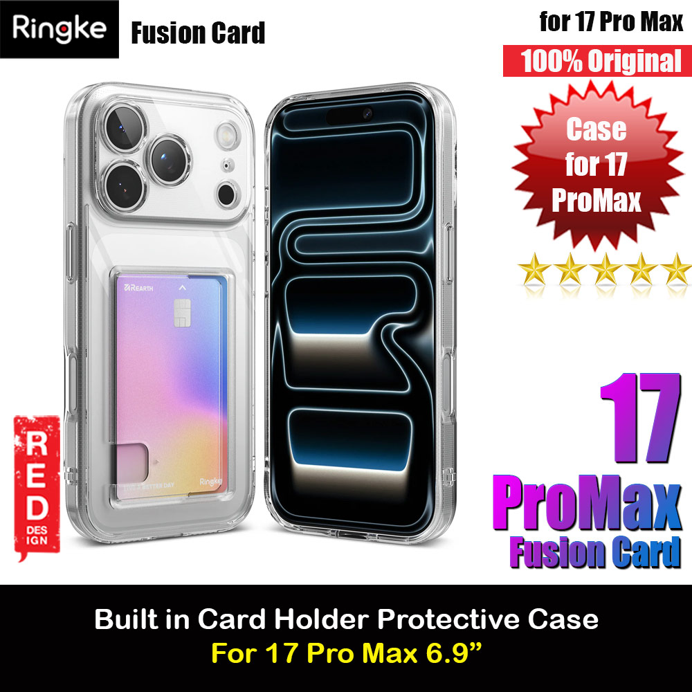 Ringke Fusion Card Holder Drop Protection Case for iPhone 17 Pro Max 6.9 (Clear)