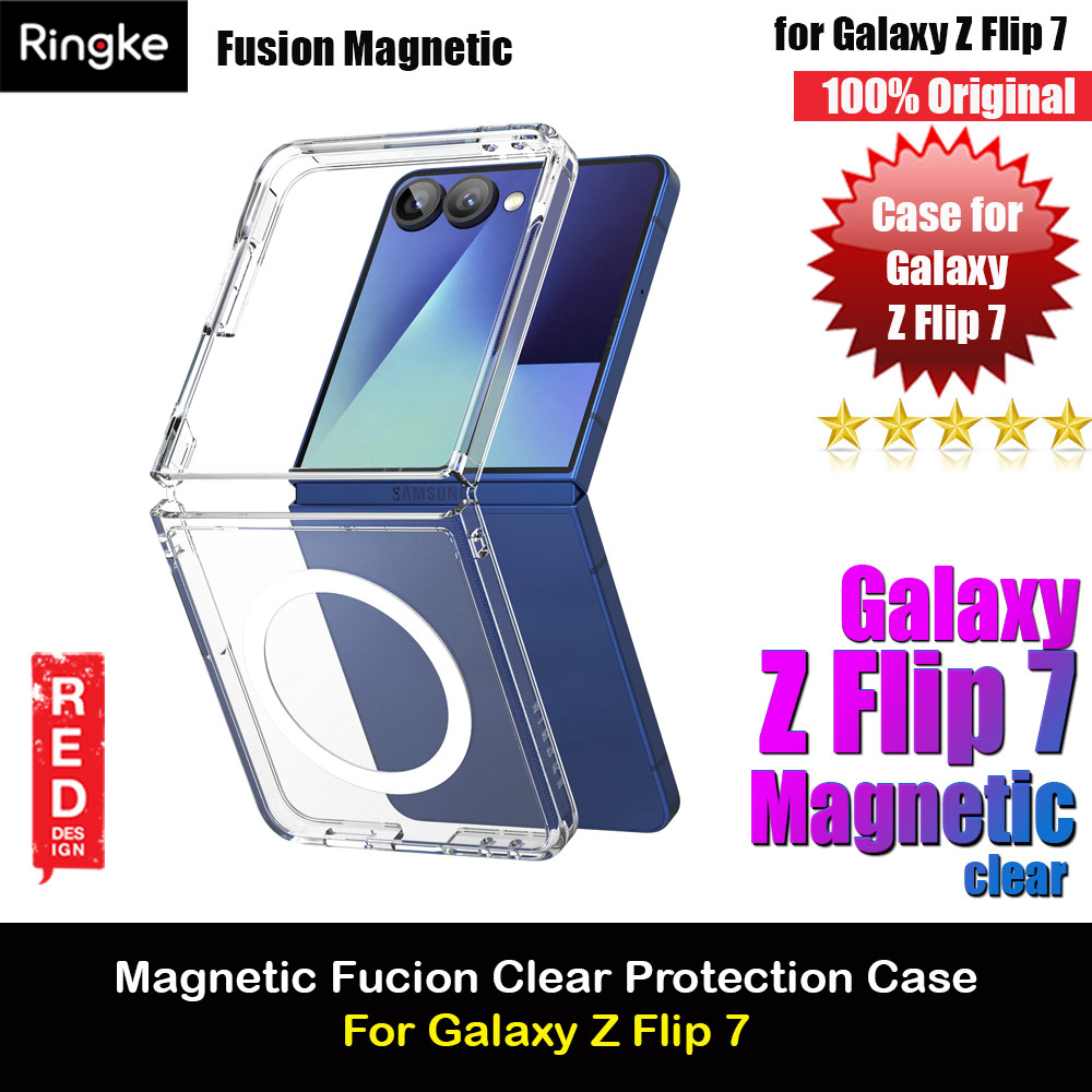 Ringke Fusion Magnetic Protection Case with Strap Hole for Samsung Galaxy Z Flip 7 (Clear)