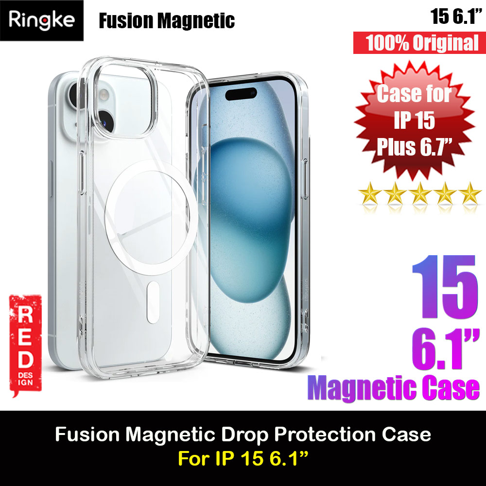 Ringke Fusion Magnetic Slim Drop Protection Case Magsafe Compatible for Apple iPhone 15 6.1 (Clear)