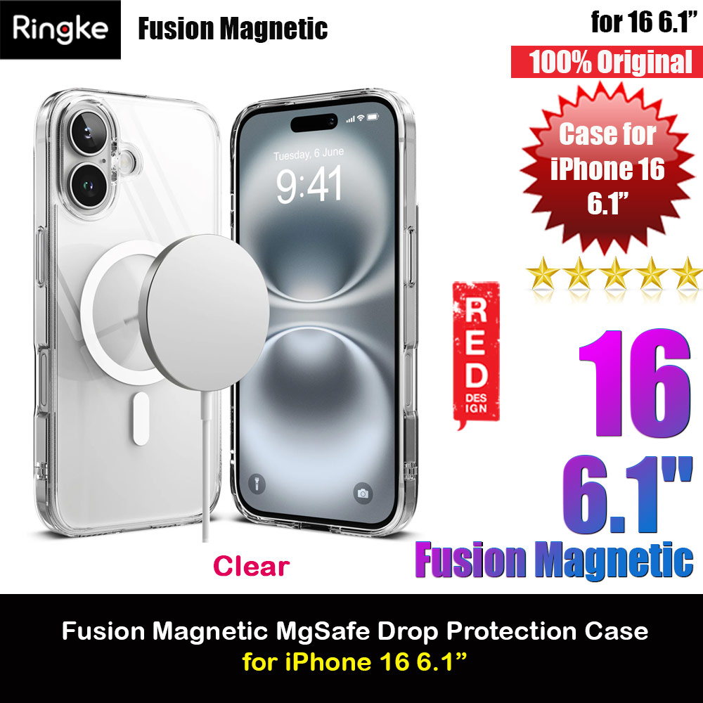 Ringke Fusion Magnetic Slim Drop Protection Case Magsafe Compatible for  iPhone 16 6.1 (Clear)