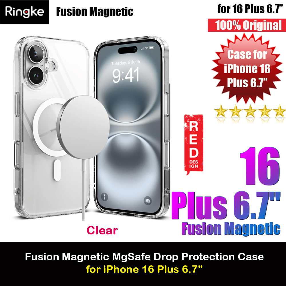 Ringke Fusion Magnetic Slim Drop Protection Case Magsafe Compatible for  iPhone 16 Plus 6.7 (Clear)