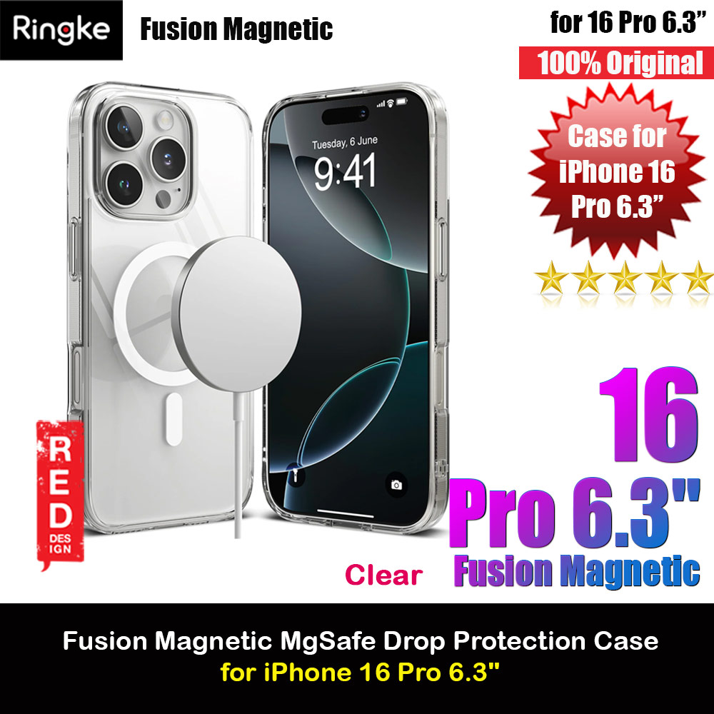 Ringke Fusion Magnetic Slim Drop Protection Case Magsafe Compatible for  iPhone 16 Pro 6.3 (Clear)