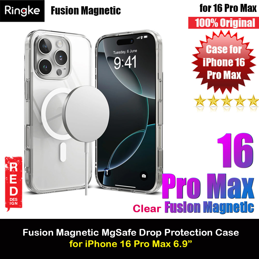 Ringke Fusion Magnetic Slim Drop Protection Case Magsafe Compatible for  iPhone 16 Pro Max 6.9 (Clear)