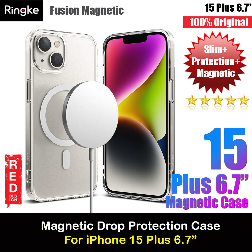 Ringke Fusion Magnetic Matte Slim Drop Protection Case Magsafe Compatible for Apple iPhone 15 Plus 6.7 (Matte Clear)