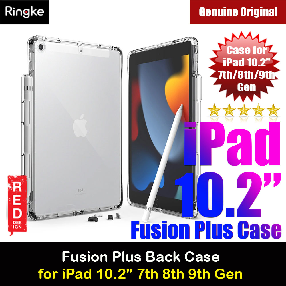 Ringke Fusion Plus Back Case Protection Case for Apple iPad 10.2 9th Gen 2021 (White Black)