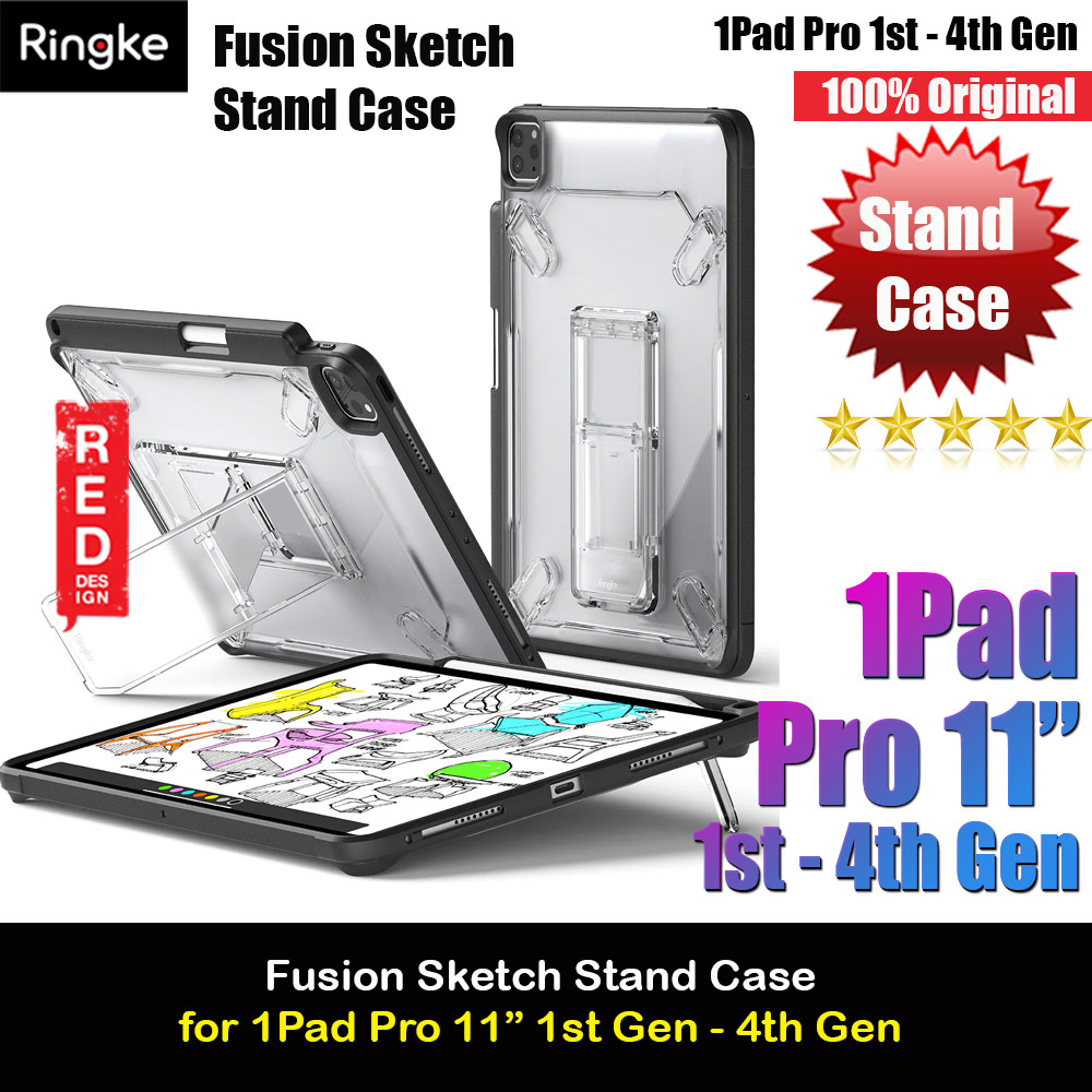Ringke Fusion Sketch Stand Case Horizontal Vertical Stand Case for iPad Pro 11" 1st Gen 2nd Gen 3rd Gen 4th Gen (Black)