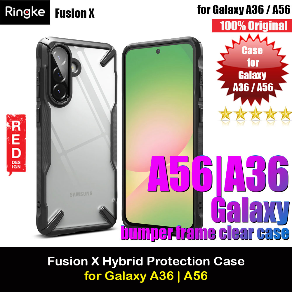 Ringke Fusion X Bumper Frame Hybrid Protection Case for Samsung Galaxy A36 A56 (Black)