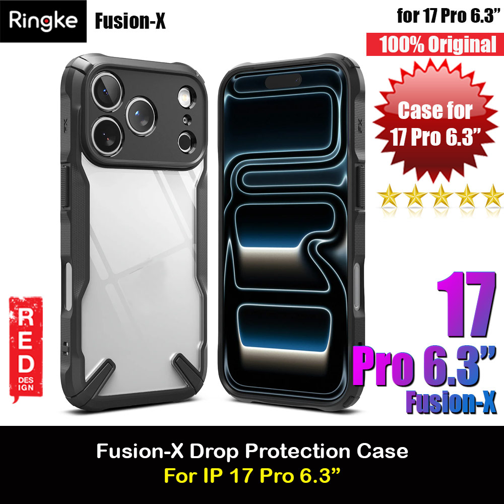 Ringke Fusion X Rugged Bumper Drop Protection Case for iPhone 17 Pro 6.3 (Black)