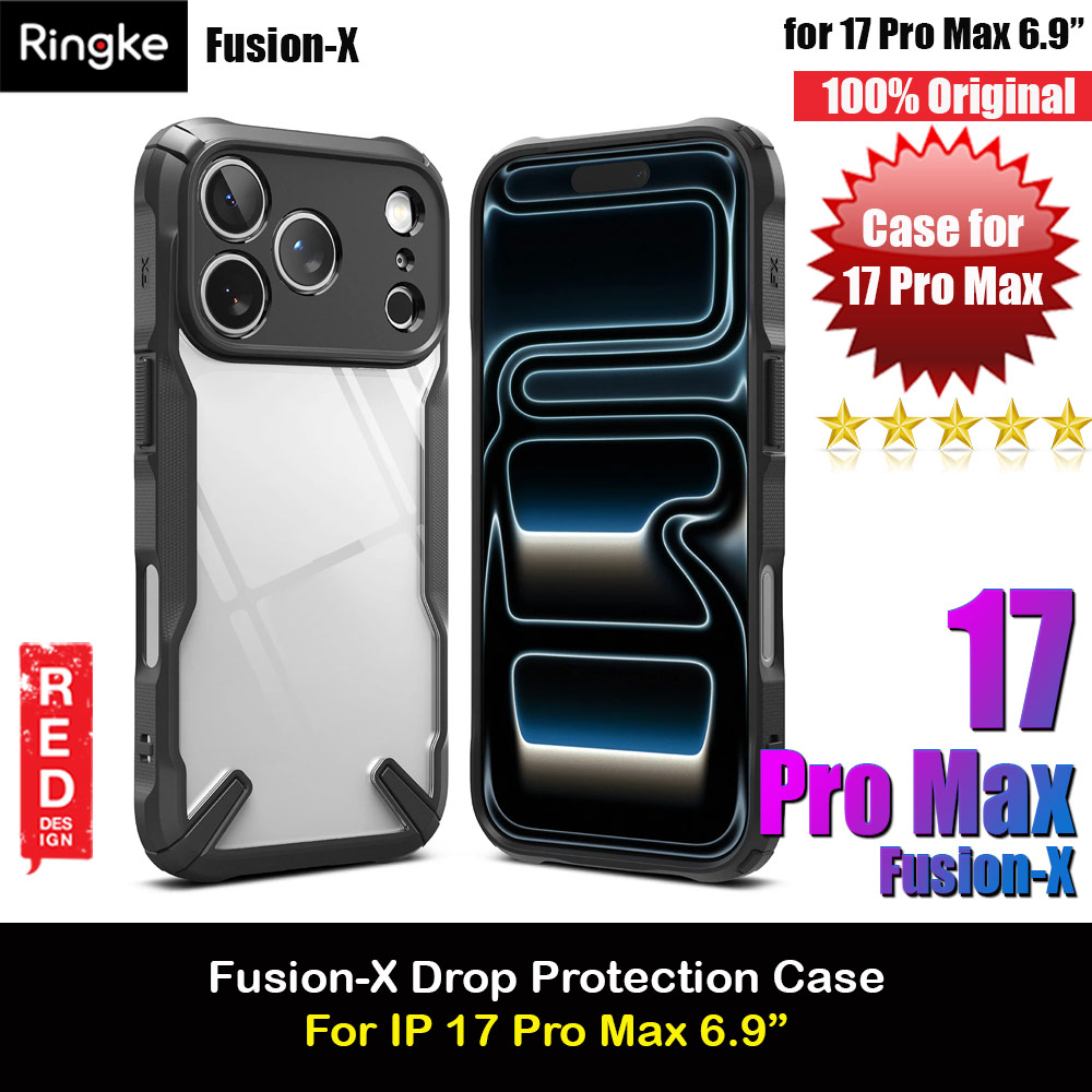 Ringke Fusion X Rugged Bumper Drop Protection Case for iPhone 17 Pro Max 6.9 (Black)