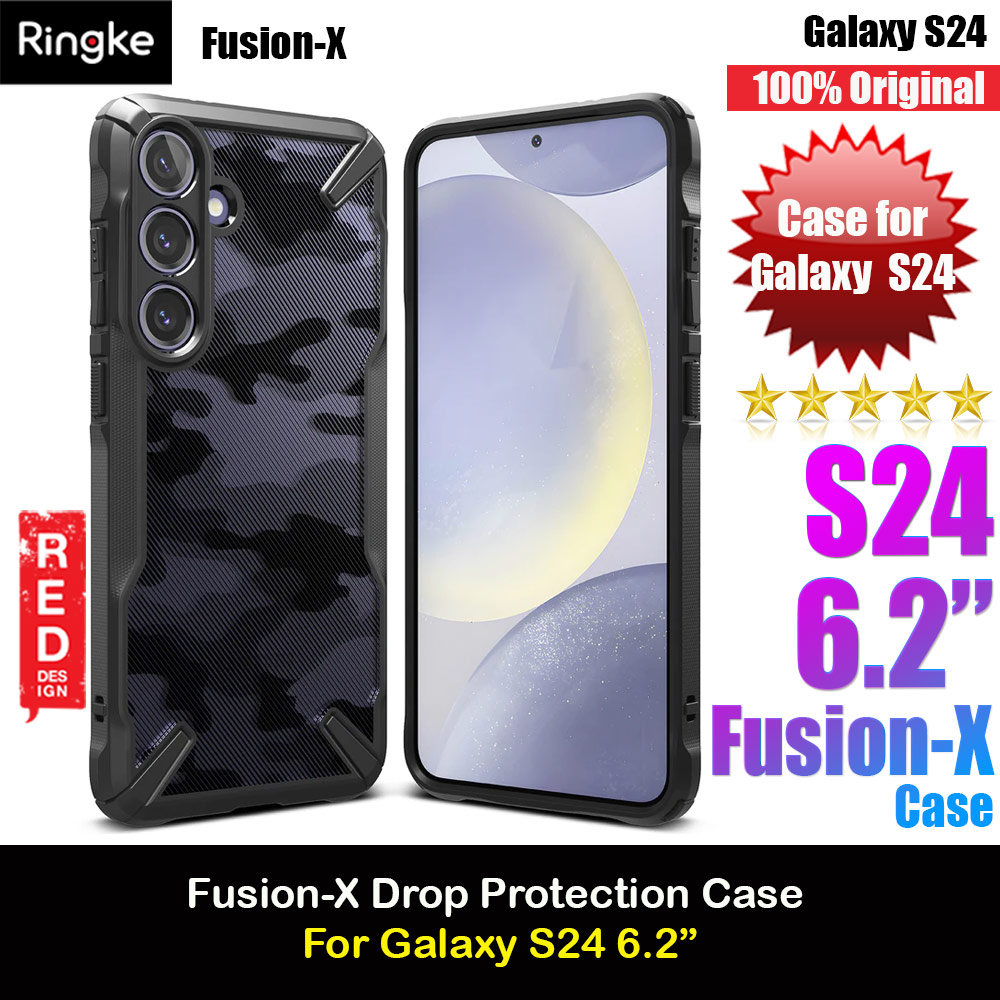 Ringke Fusion X Drop Protection Case for Samsung Galaxy S24 (Camo Black)