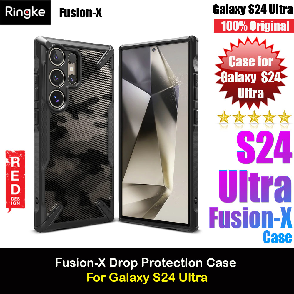 Ringke Fusion X Drop Protection Case for Samsung Galaxy S24 Ultra 6.8 (Camo Black)