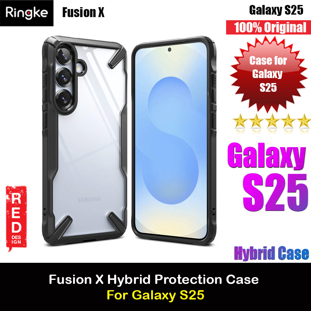Ringke Fusion X Transparent Protection Case for Samsung Galaxy S25 (Black)
