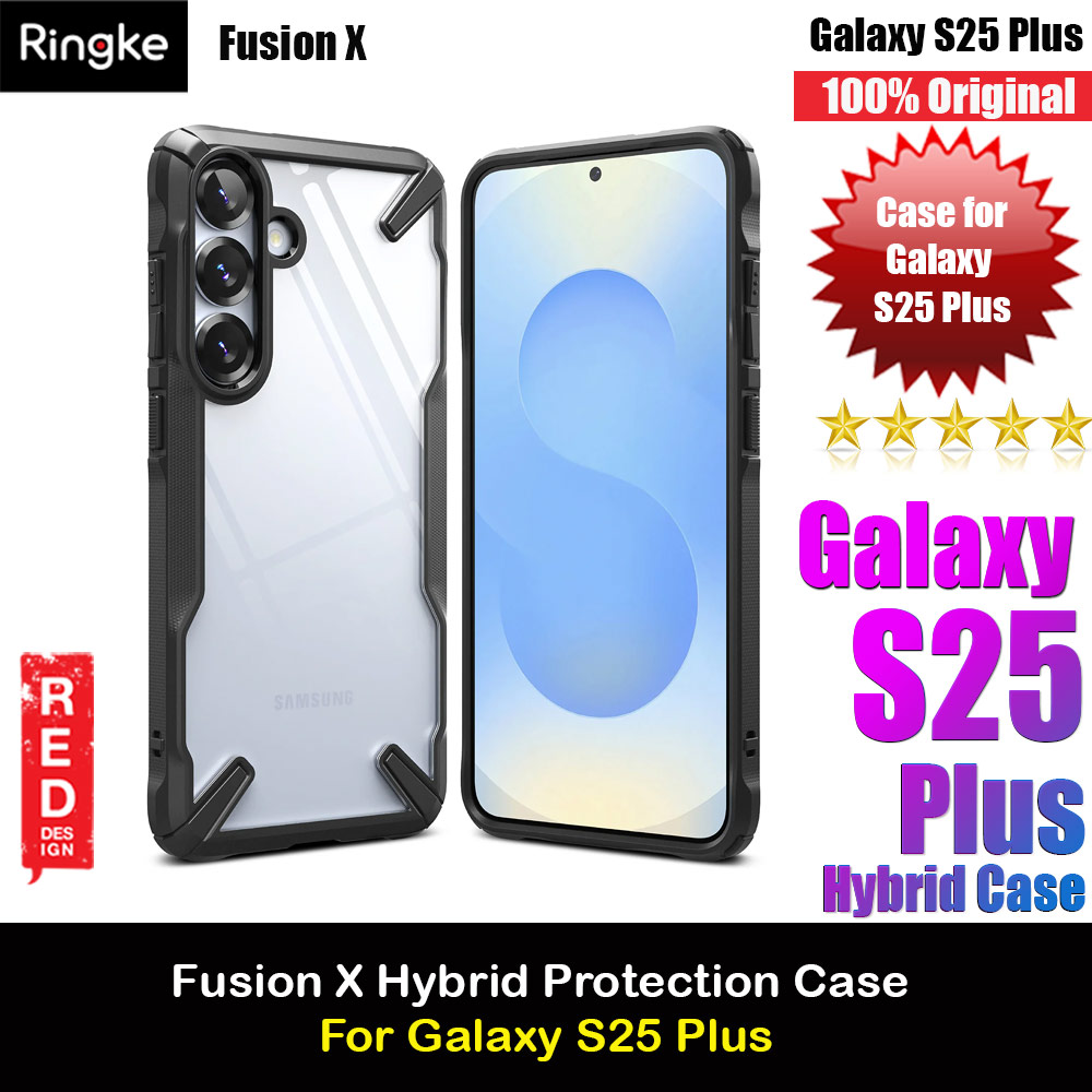 Ringke Fusion X Transparent Protection Case for Samsung Galaxy S25 Plus (Black)