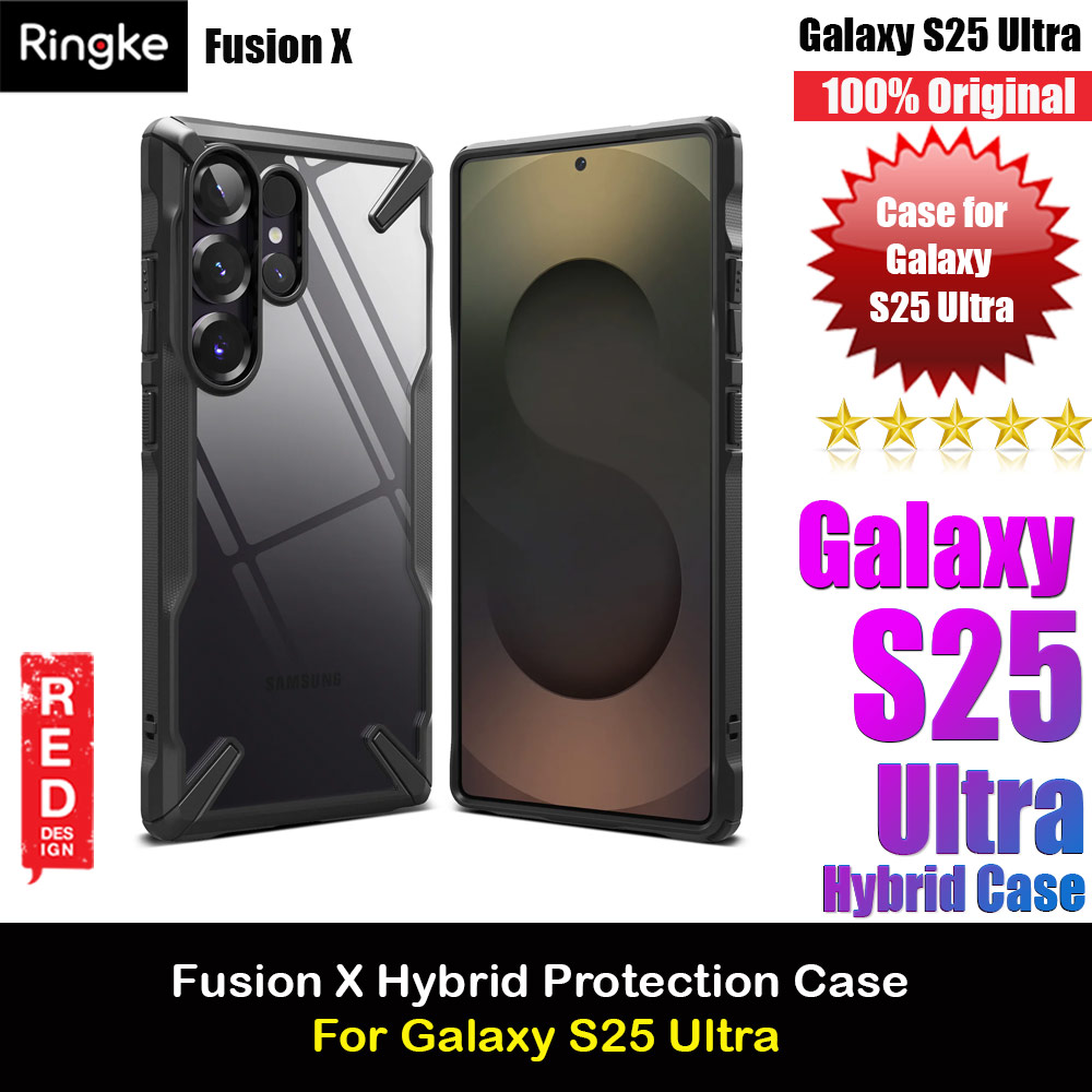 Ringke Fusion X Transparent Protection Case for Samsung Galaxy S25 Ultra (Black)