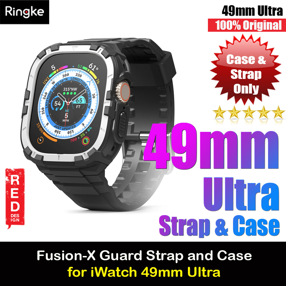 Ringke Fusion X Guard Sporty Case and Strap for Apple Watch Series 8 49mm Ultra Case (White)
