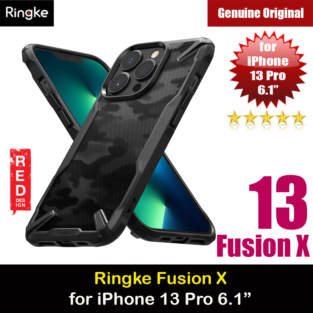 Ringke Fusion X Protection Case for Apple iPhone 13 Pro 6.1 (Camo Black)