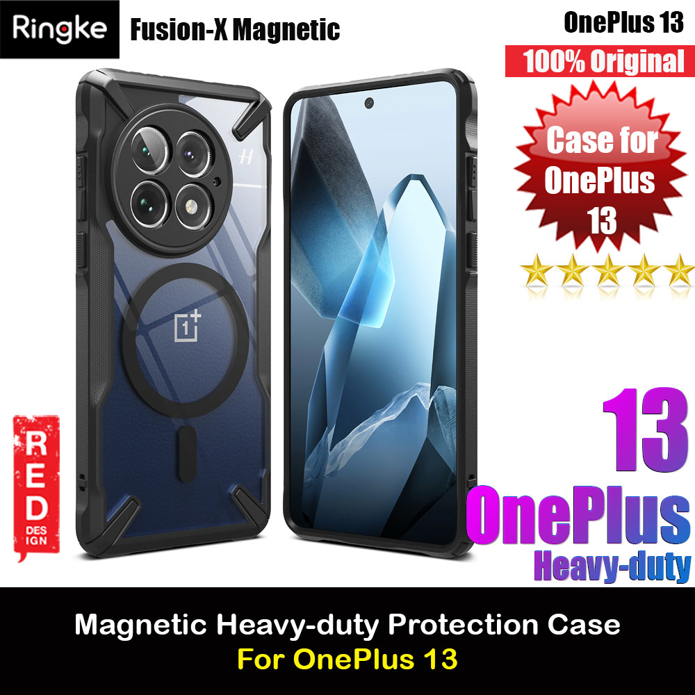 Ringke Fusion X Magnetic Anti Yellow Back Plate Drop Protection Case for OnePlus 13 (Black)
