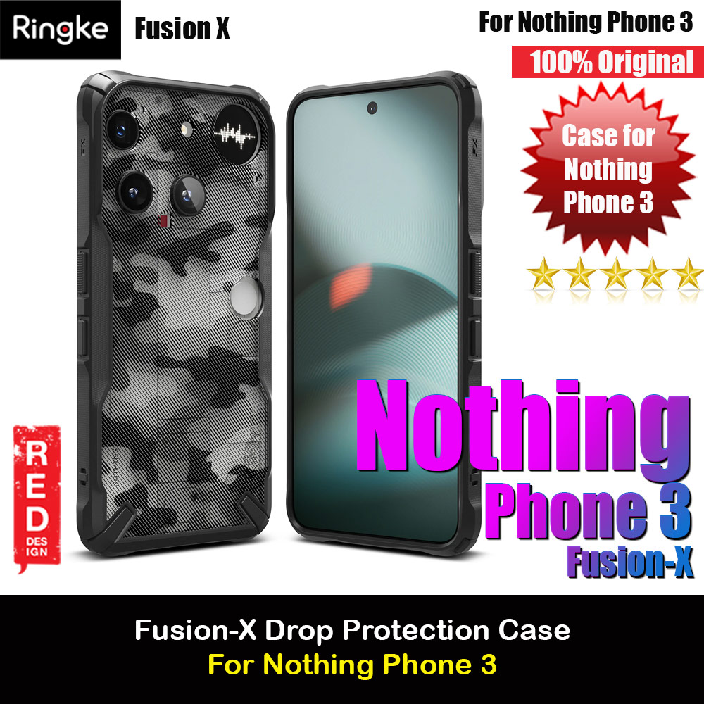 Ringke Fusion X Hybrid Drop Protection Case for Nothing Phone 3 (Camo Black)