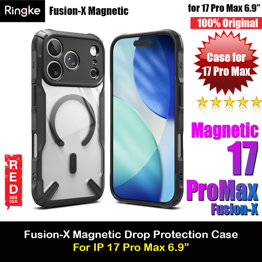 Ringke Fusion X Magnetic Rugged Bumper Drop Protection Case for iPhone 17 Pro Max 6.9 (Black)