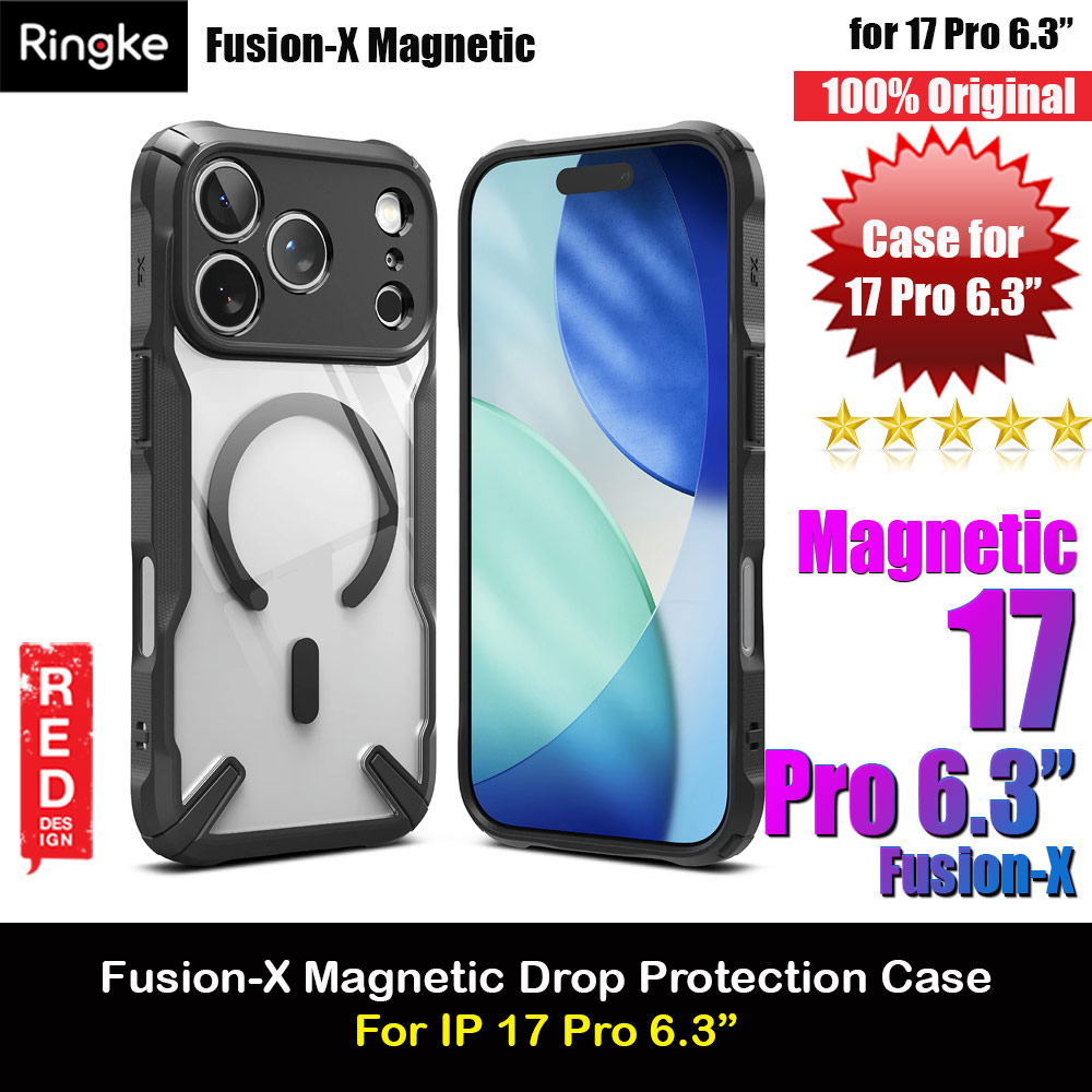 Ringke Fusion X Magnetic Rugged Bumper Drop Protection Case for iPhone 17 Pro 6.3 (Black)