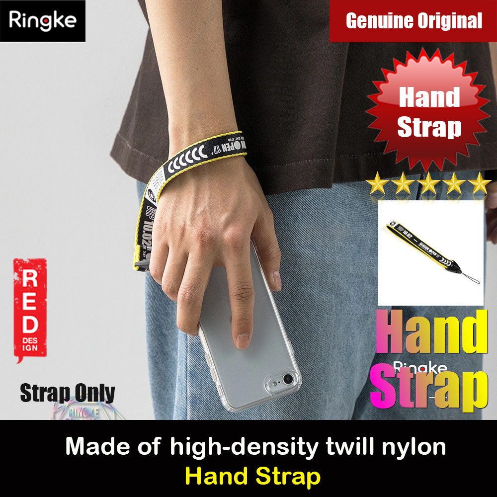 Ringke Hand Strap Smartphone Case Strap Camera Strap Key Ring Strap Airpods Pro Strap (Lettering Ticket Band Black)