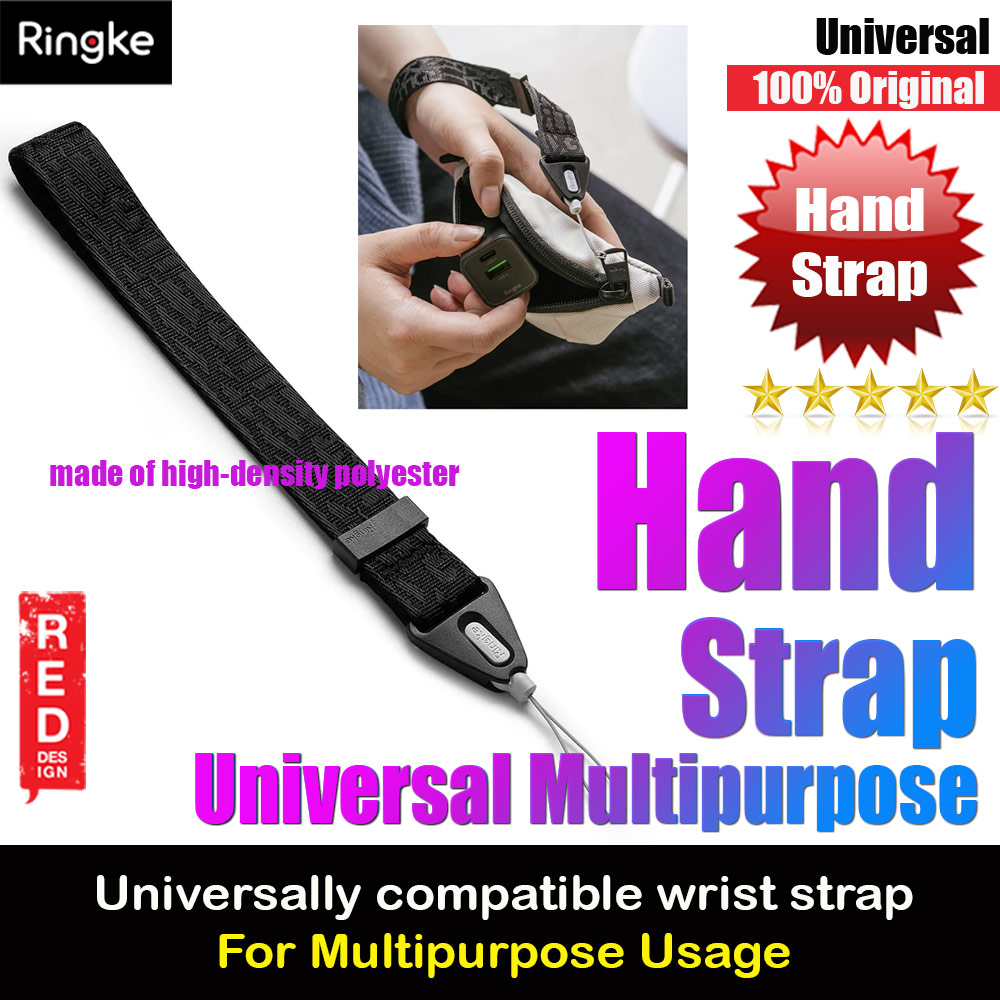 Ringke Hand Wrist Strap for phone case keychain camera game console USB flash drives (Lettering Black 2)