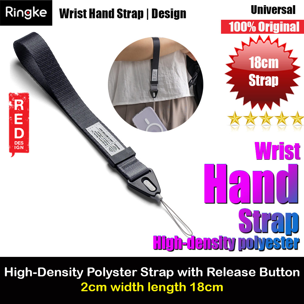 Ringke High density polyester wrist hand strap for Perfect for daily use traveling hiking smartphone Jisulife Portable Handheld Fan Strap (Graphite)